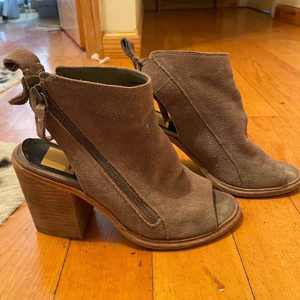 Dolce vita zip up bootie sandal heels